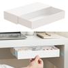 White Under Desk Storage Box Hidden Design Self Adhesive Desk Storage Drawer Organizer Drawer Storage Box