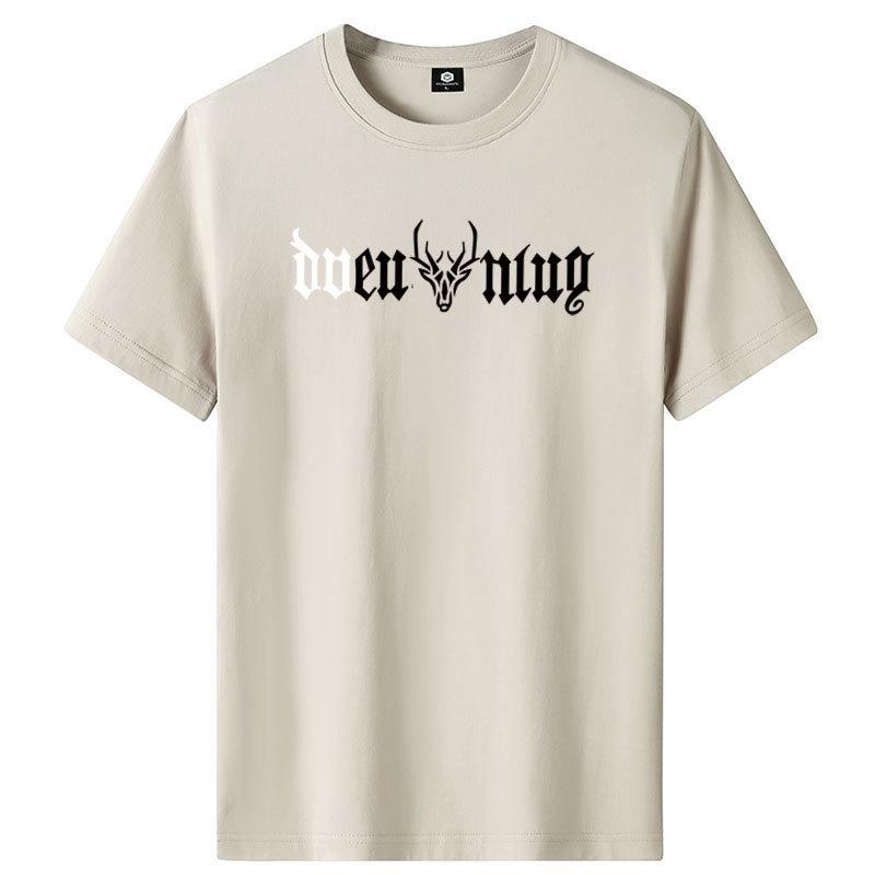 

GMXIA Хлопковая футболка с коротким рукавом Мужская модная свободная рубашка с коротким рукавом с принтом XXXXXXL абрикосовый