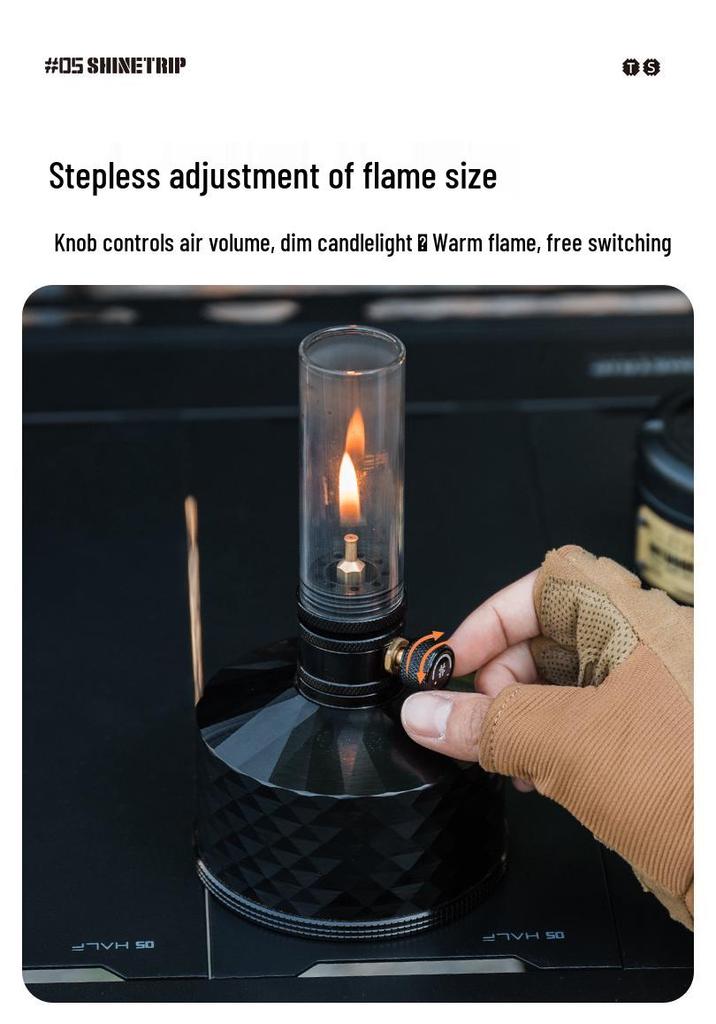 ShineTrip Mountain Fun 587 Windproof Gas Lamp with CNC-Carved Design and Campsite Atmosphere Lighting