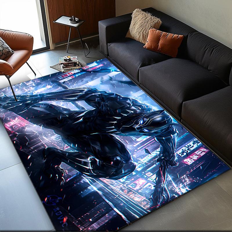 Black panther Area Rug Suitable for Indoor And Outdoor,Carpets for Playroom, Homes, Offices, Living Rooms,Home Decor,Christmas Fan Gift
