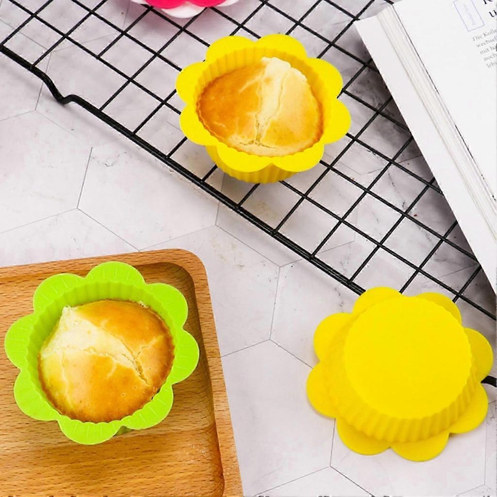 Limei 6 Pack Silicone Cupcake Liners Reusable Baking Cups Nonstick Easy Clean Pastry Muffin Molds 25-26