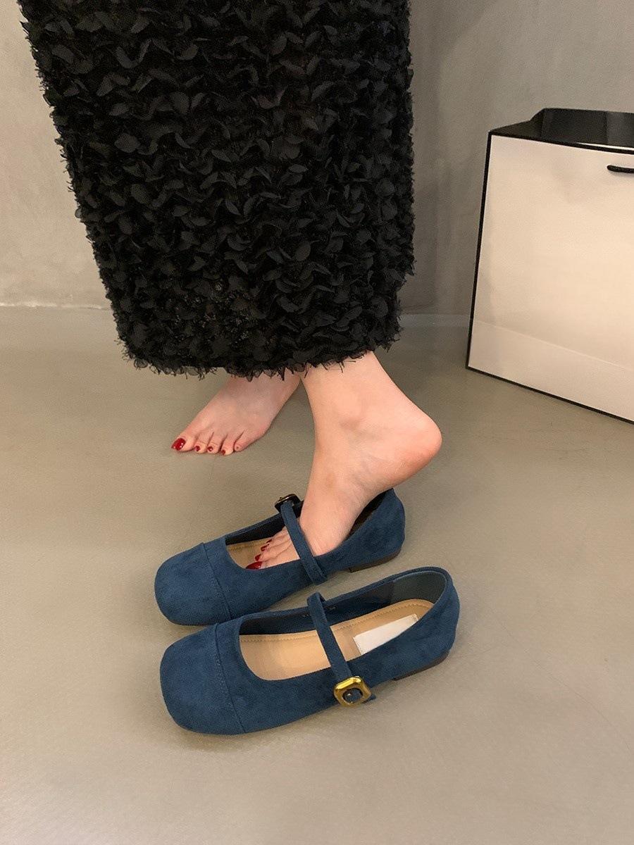 

Французские красные ретро универсальные легкие туфли-одиночки женские на среднем каблуке весна и осень новые нежные сказочные туфли Мэри Джейн на плоской подошве 40 синий