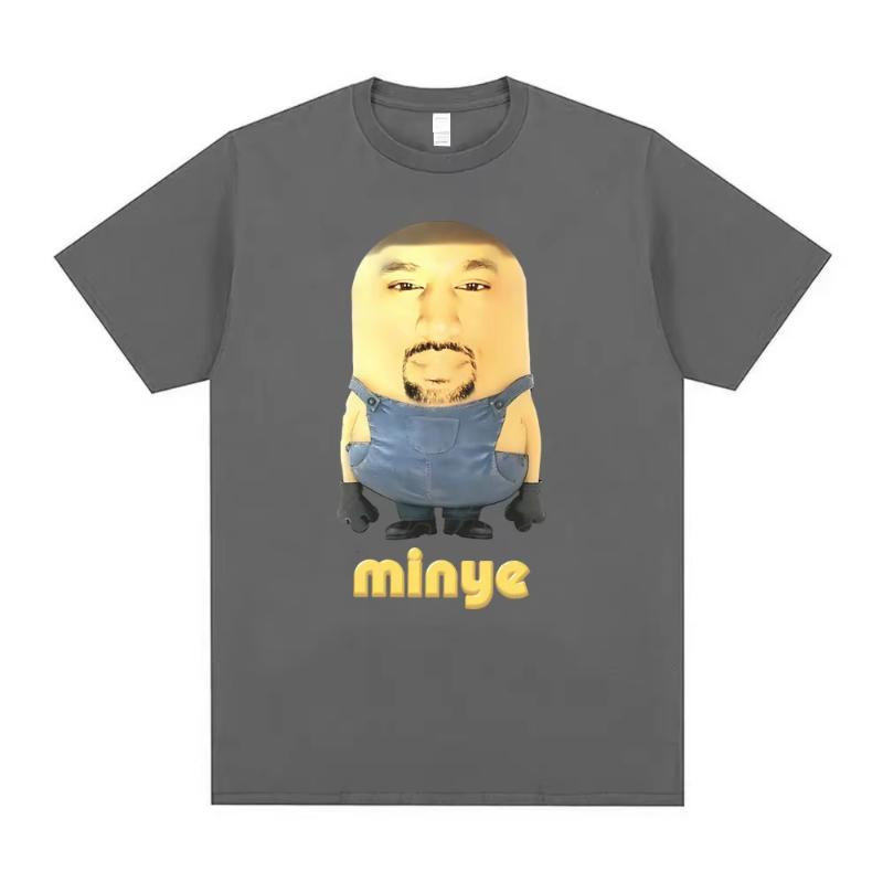 Rapper Kanye West Minye Funny Meme T Shirt Men Women Hip Hop Vintage Oversized Tshirt Men's Casual Cotton Short Sleeve T-shirts
