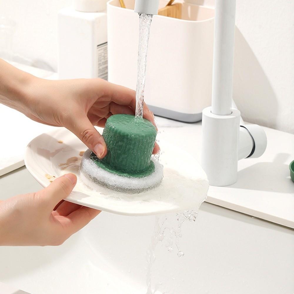 Multi-Surface Wash Basin Brush Sponge Head Bathroom Sink Brush Washing Pot Brush Bathroom Cleaning