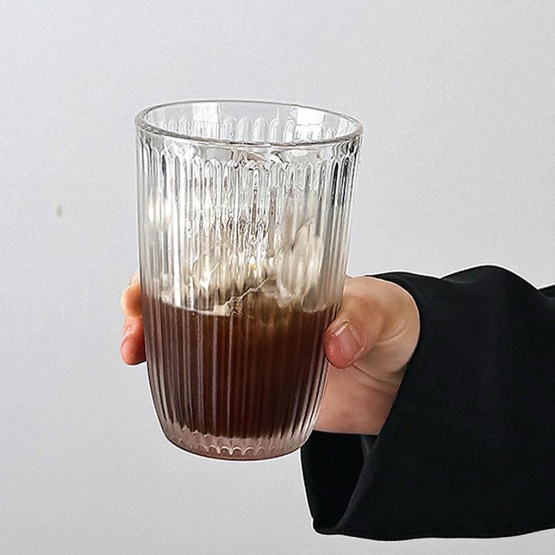 8.6oz/12.4oz Vintage Style Glass Cup Cocoa Milk Mugs Iced American Coffee Mug Cafe Juice Beverage Cups Whiskey Cocktail Cups