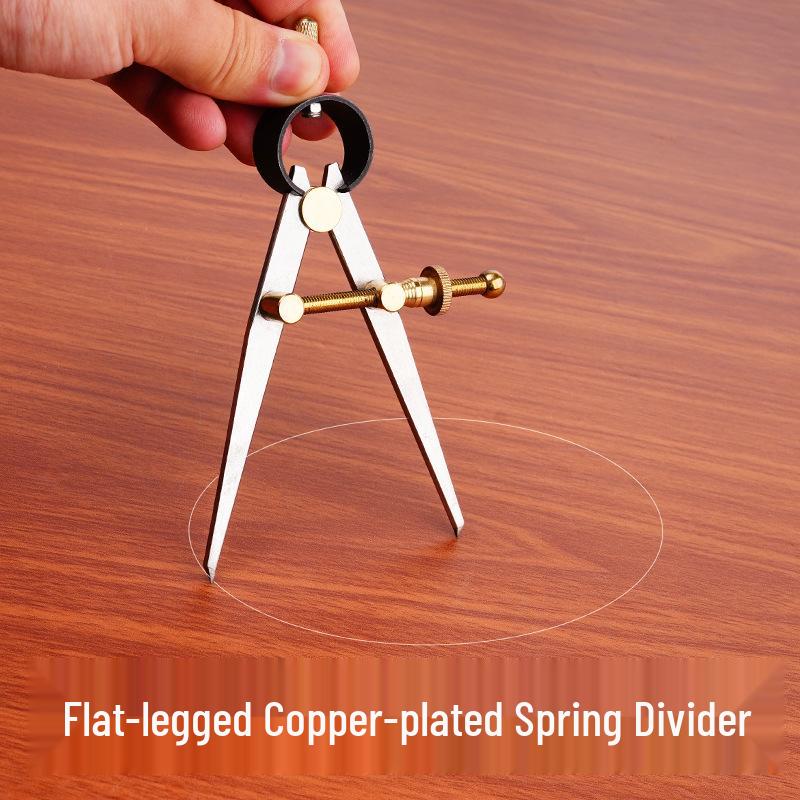 Copper-Plated Adjustable Scribing Gauge & Compass with Carbon Steel Head for Wood, Leather, and Metal Work.