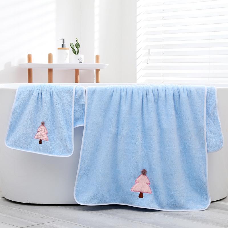 Coral fleece towel set soft absorbent couple beach towel bath towel
