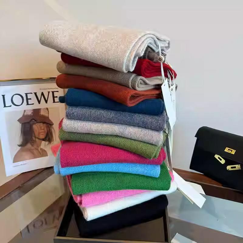 High Quality 100% Wool Scarf Women Men Autumn Australian Pure Wool Knitted Muffler Female Male Solid Simple Decorate Scarves