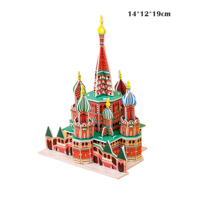 3D Cardboard Puzzle Famous Architecture Buildings Assembling Model Children's Handmade DIY Puzzle Toys