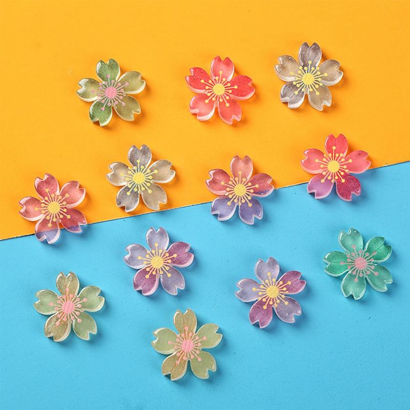 1Set Cherry Blossom Shoe Charms Set Colorful Flower Advanced Shoe Decorations DIY Detachable Buckle Shoes Accessories