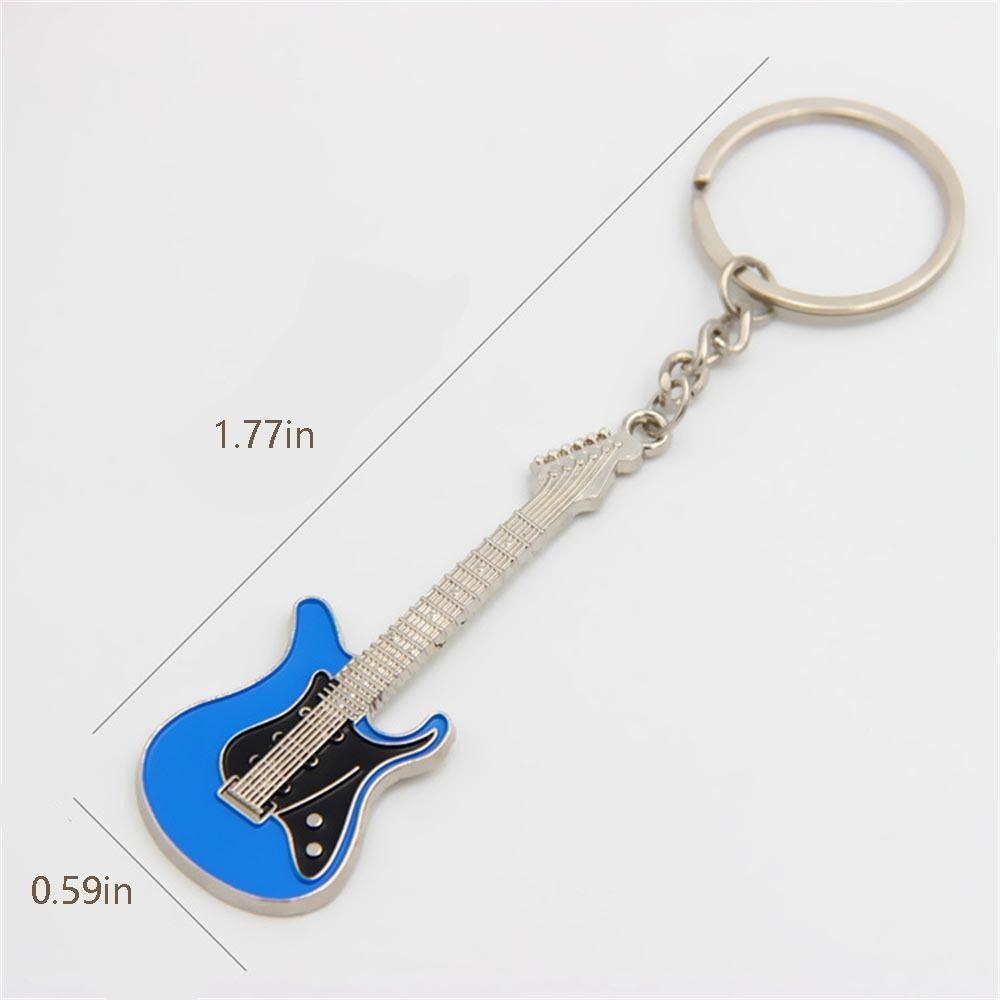 Musical Elements Guitar Keychain Zinc Zinc Zinc Alloy Music Lovers Gift Car Key Ring  For Man Women