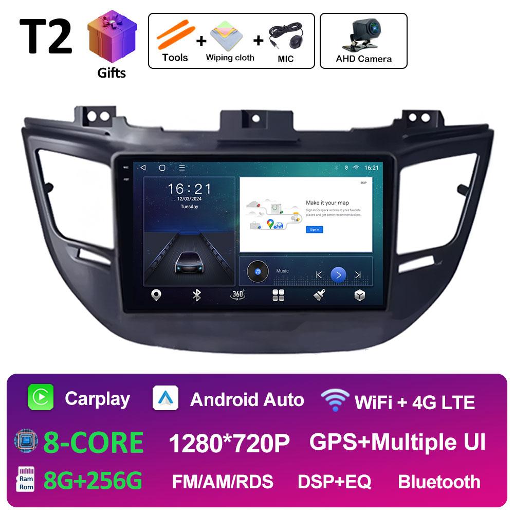 9 inch Android 14 For Hyundai Tucson IX35 3 2015 2016 2017 2018 Car Video Radio Multimedia Player QLED IPS Screen Head Unit WIFI