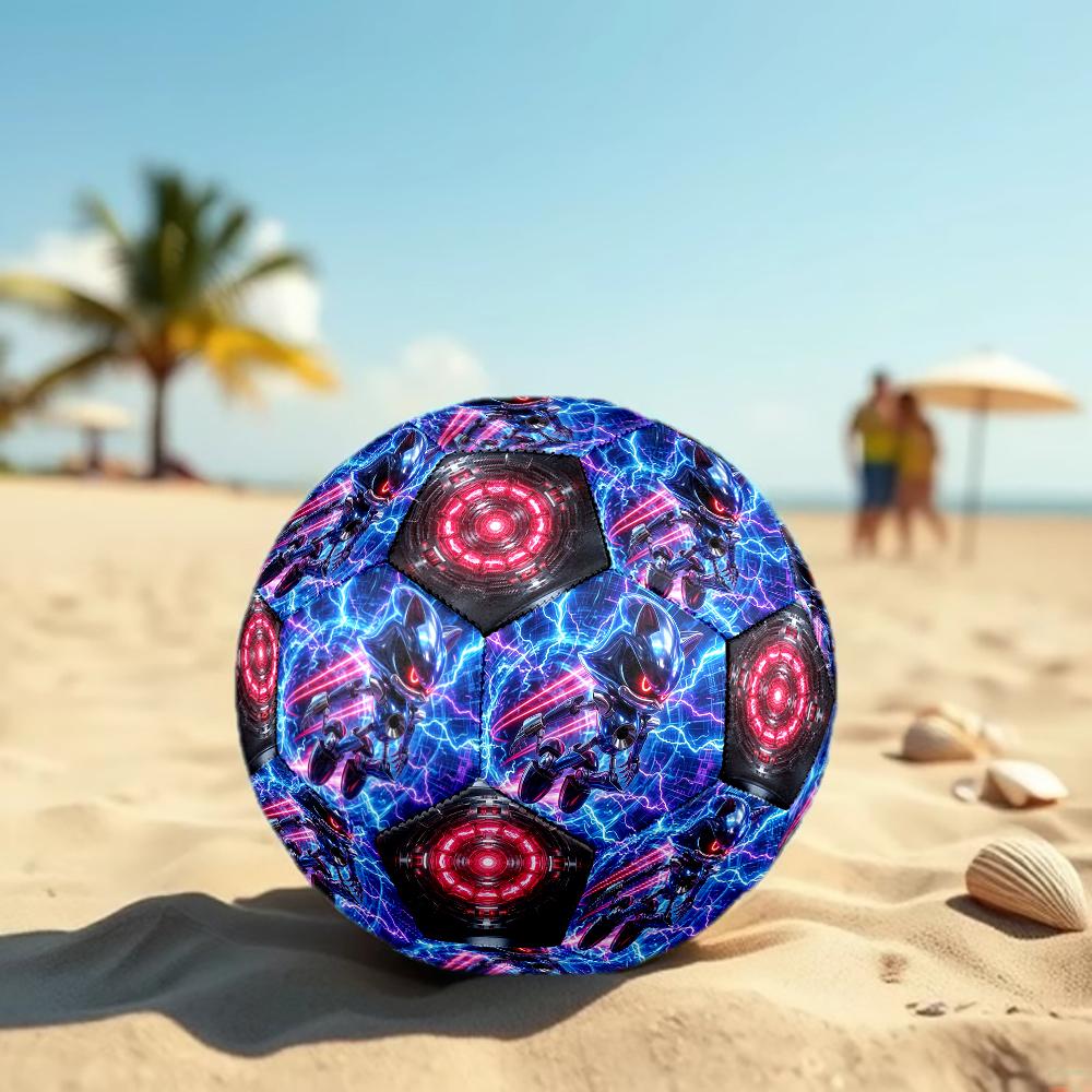 1pc Sonic the Hedgehog Football Soccer Ball Size 5 Indoor Soccer Ball Fashion Colorful Backyard Game -Great For Sports Fans Gift HE41