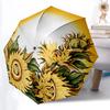 1pc Sunflower Decorative Plate Automatic Folding Umbrella - Portable Collapsible Design, 8-Rib Iron Frame, Durable Fabric Yy251125196