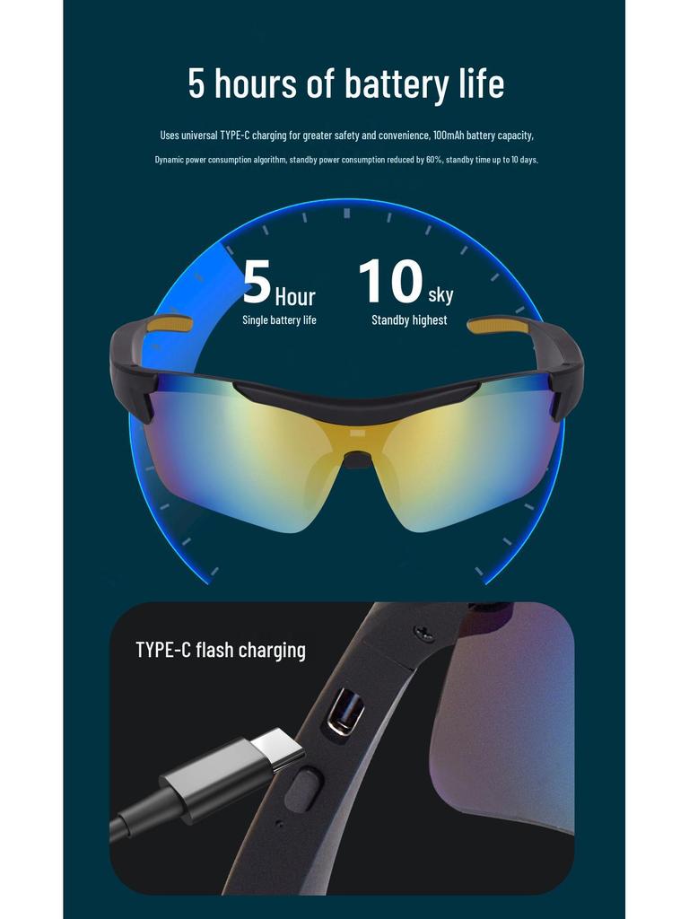 AI-Enhanced Windproof Sports Glasses: Trendy Cycling and Ski Goggles with Superior Sound Quality