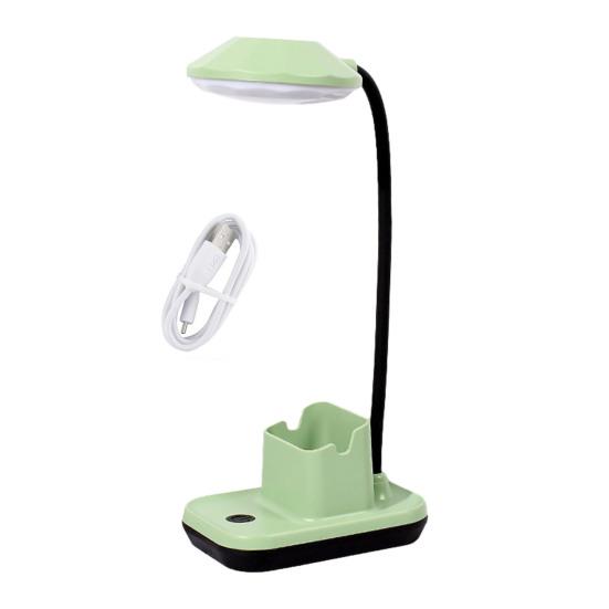 Table Lamp LED No Blue Light Flicker Free Flexible 360 Degree Adjustable Neck USB Charging Desk Light with Mobile Phone Holder