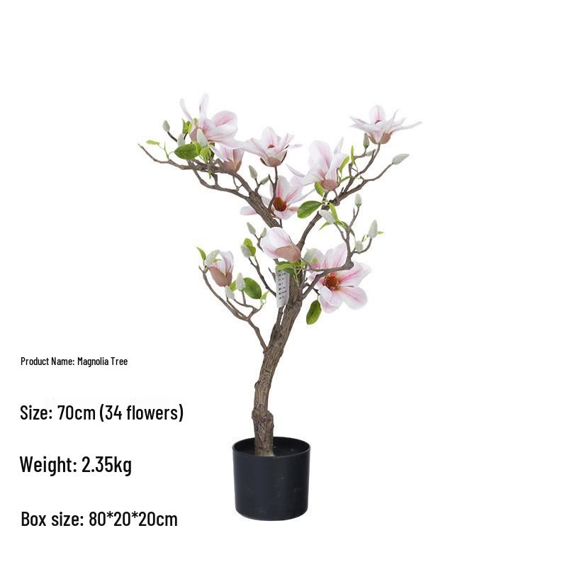 Artificial Magnolia Tree: Indoor Potted Decorative Plant for Home, Hotel, or Living Room Decor