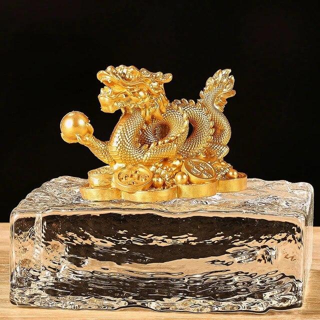 Chinese Auspicious Money Dragon Statuette  Resin Sculpture Feng Shui Decoration Home Living Room Bedroom Office Figurines