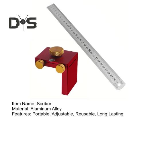 Bloc de poziționare pentru trasare în tâmplărie cu riglă de înaltă precizie, portabil, reglabil, riglă T-pătrată glisantă, instrument de precizie pentru trasare