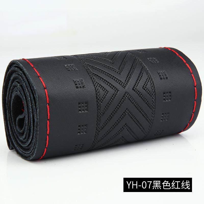 Car Steering Wheel Covers Braid DIY 38cm Soft Genuine Leather Car Covers Car With Needle And Thread Auto Interior Accessories