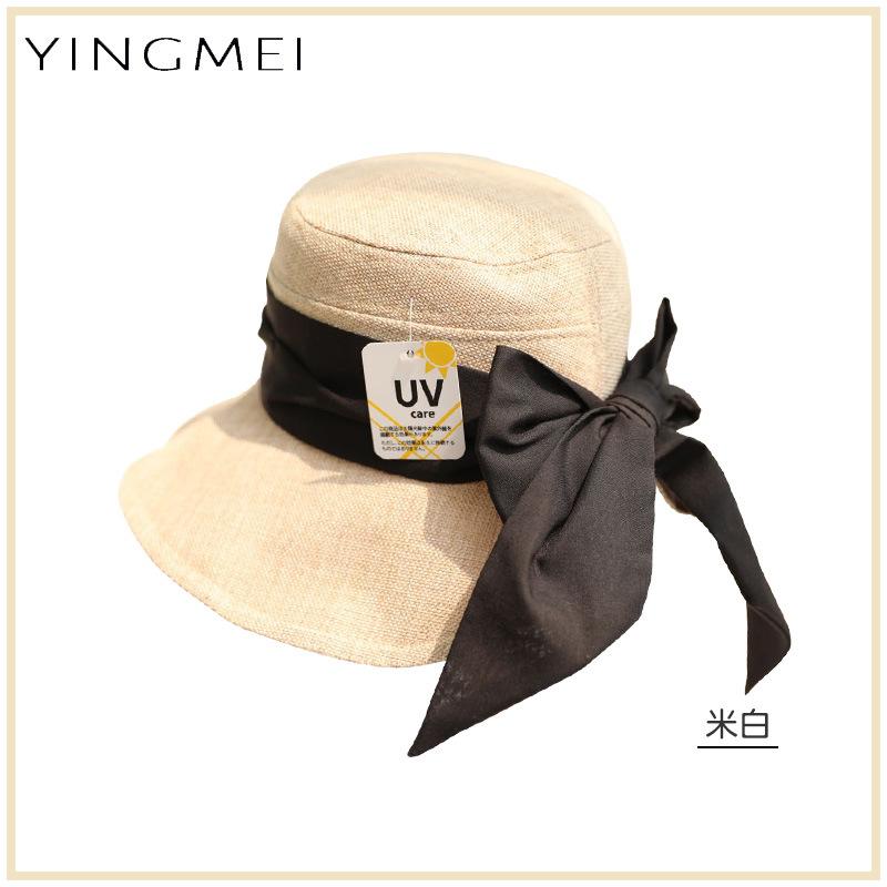 UV sunscreen visor children summer outing versatile eaves bow bucket hat casual sun hat tide