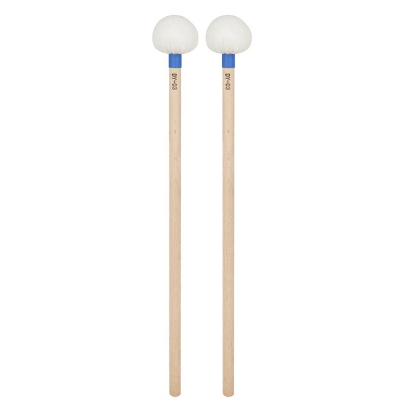 1 Pair Of Dy-03 High-quality Felt + Maple Timpani Sticks Oval Shape Stable Combination Precision