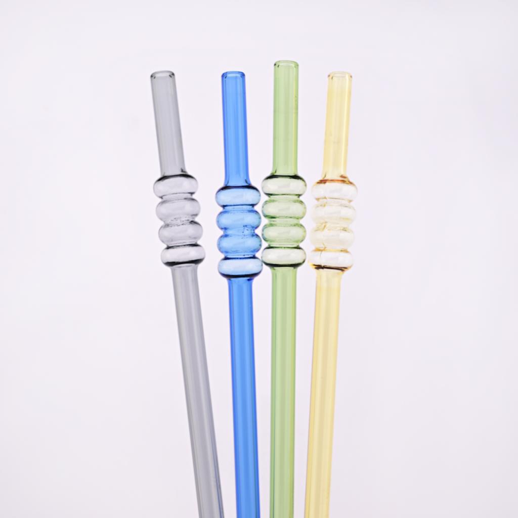 5pcs Ice-sugar Gourd Glass Straws Set High Borosilicate Drinking Straw Set with Brush Milk Shake Cocktail Straw Bar Drinkware