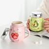 Cute Cartoon Fruit Series Ceramic Cup Fruit High-looking Couple Mug Home with Lid Water Cup Gift Cup