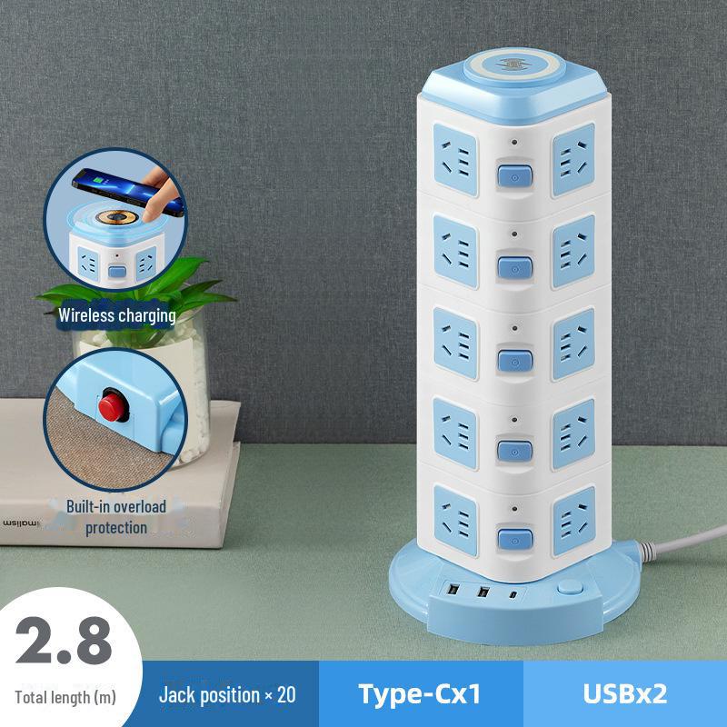 Multifunctional Vertical Wireless USB Fast Charging Board for Home