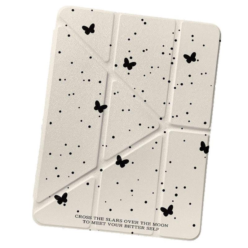 Splatter Ink Butterfly 3+Y Foldable iPad Pro 11inch Air6 Protective Case 10/9/8 Generation A16 Tablet MINI7 Protective Shell