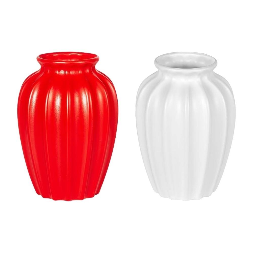 Plastic Flower Vase Imitation Ceramic Solid Color Flower Pot Living Room Decoration Household Flower Arrangement Container