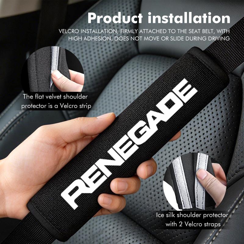 For Jeep Safety Belt Shoulder Cushion Anti-wear Protection Cover Grand Cherokee Wrangler JK Renegade Gladiator Compass AMT1