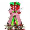 Collapsible Christmas Tree Topper Hat Witch Leg Bow Design Foldable Star Alternative Holiday Decor Xmas Party Festive Accent