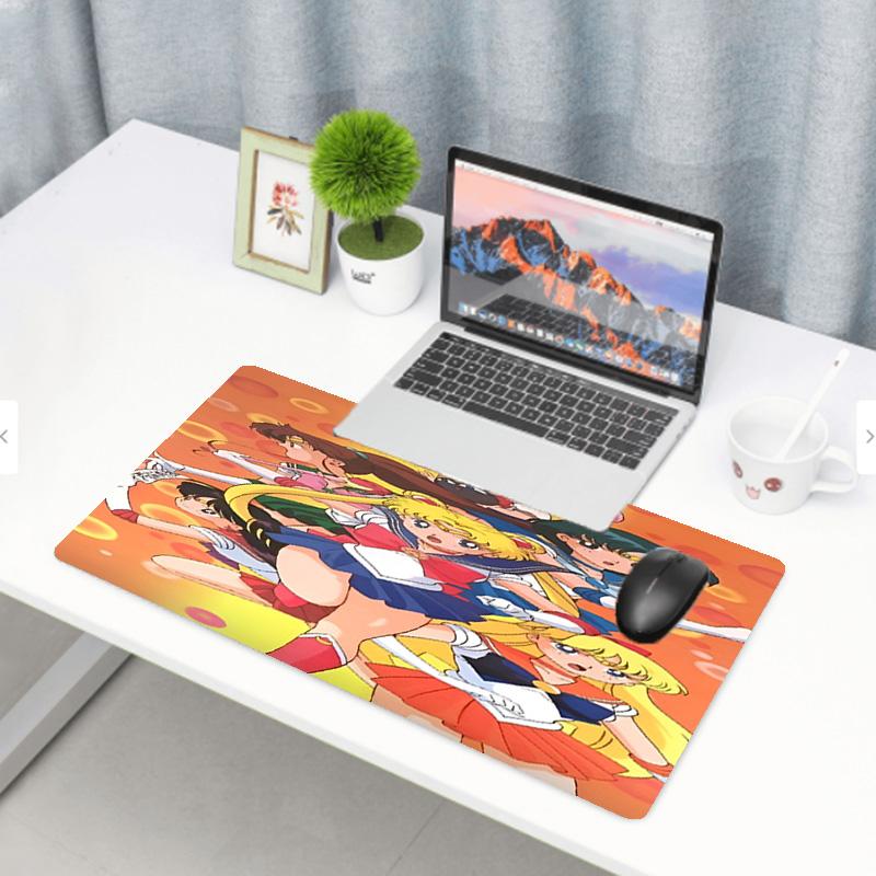 Sailor Moon Print Mouse Pad, Anti‑Slip Desktop keyboard Mat, for PC Laptop Gaming Working Daily Use, Cool Festival Surprise Gift