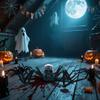 Halloween Decoration Horror, Halloween Giant Spider Decoration With Glowing Eyes, Crawling , With Sound Effects, Suitable For Indoor And Outdoor