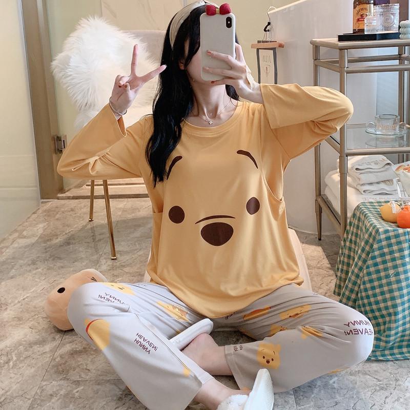 Spring Autumn Maternity Pajamas - Breastfeeding & Postpartum Nursing Homewear Set