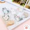 Newseego Clip (7 Pieces) Cute Cat Pattern Corner Stationery Paper Organization Book Protection No Punching Required Reusable School Business Household