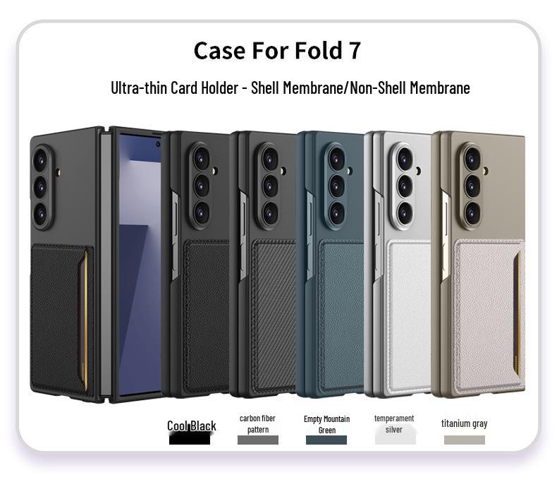 Samsung zFold7 Ultra-Thin Business Style Phone Case with Card Holder and Anti-Drop Protection