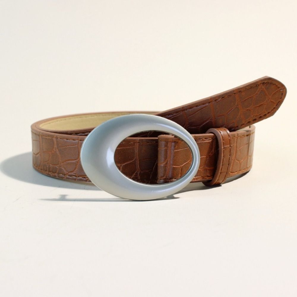 Metal Buckle Retro Y2k Belt Harajuku Jeans Waistband Pu Leather Waistband  Clothing Accessories