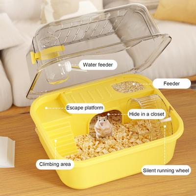 Hamster Kafesi Küçük Hayvan Kulübesi Büyük Kapasiteli Şeffaf Tasarım Gerbiller Kemirgen Küçük Hayvan Kafesi Oyun Evi