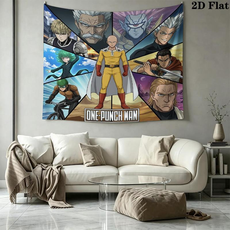 Onepunch Man Wandteppich Ästhetisches Wandbehang Gedruckter Stoffdecke Dekorative Wandteppiche Für Schlafzimmer Wohnzimmer Heimdekoration