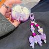Gradient Cute Bow DIY Flower Earphone Case Crystal Pendant For Samsung Galaxy Buds 2 3 Pro Live FE Cover Earbuds Accessories