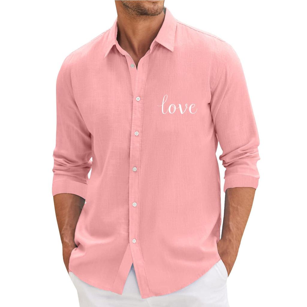 Męska koszula z długim rękawem, luźna, swobodna, z modnymi klapami