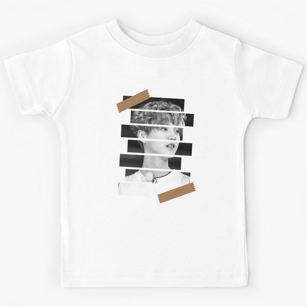 Lu Han EXO Luhan Korean Kpop Monochrome Stripe Design Kids T-Shirt 110