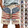Men Casual Drawstring Waist Shorts with Graphic Print Lightweight Comfortable Fit Suitable for Outdoor and Everyday Wear