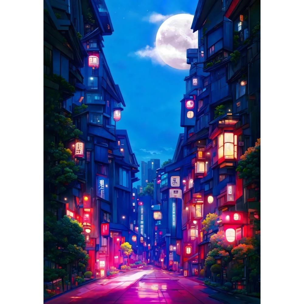 Anime Japanese Street Landscape Poster Prints For Living Room Home Decor Abstract Scenery Canvas Painting Wall Art Aesthetic