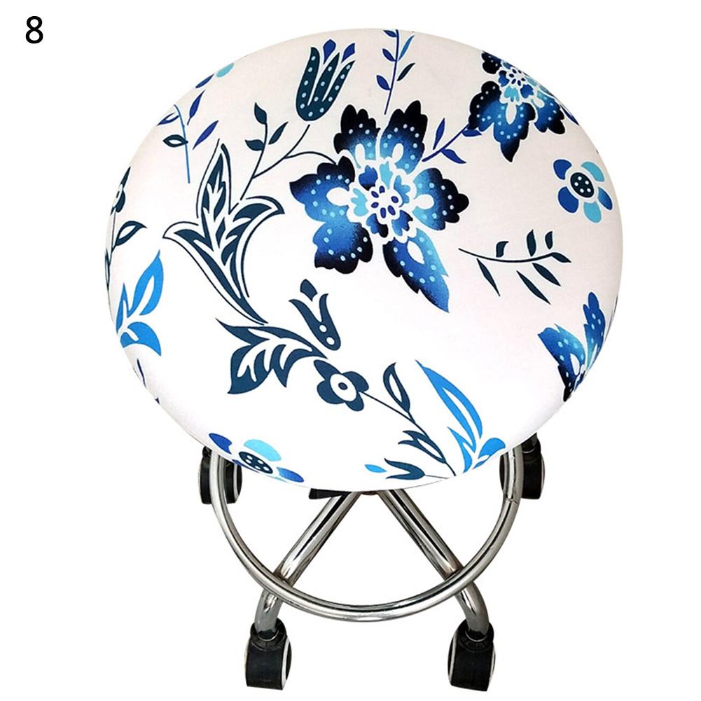 New Printed Round Chair Cover Bar Stool Cover Fashion Elastic Seat Cover Elastic Chair Slipcover Cover Home Textile