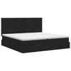 Storage Bed with Mattress Black 200 X 200 Cm Fabric