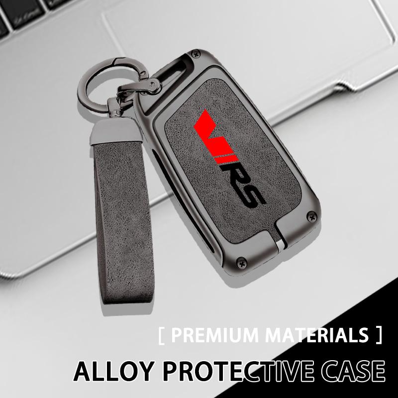 AAAJH1 Suitable for Skoda VIRS Scala Roomster Citigo Kodiaq Fabia Rapid Superb Zinc Alloy High-end Leather Car Key Chain Accessories