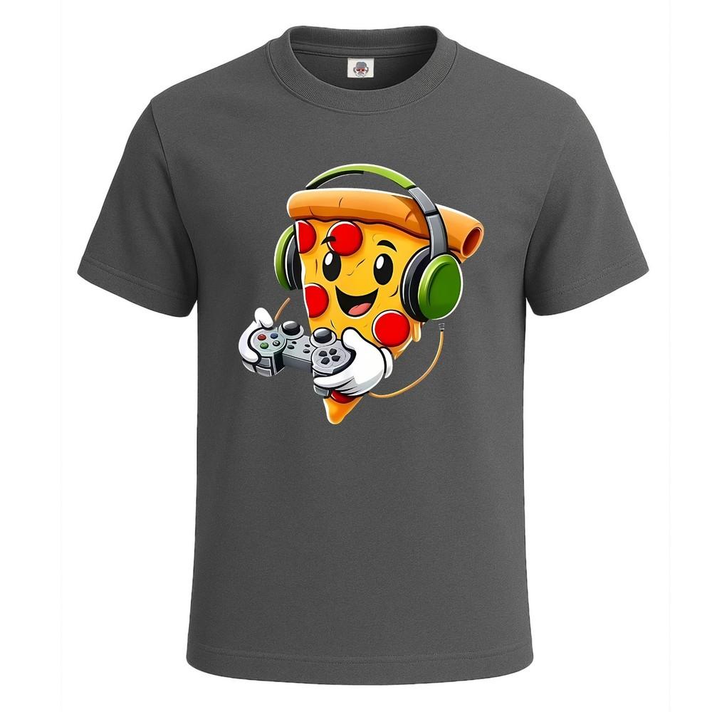 Pizza video gaming pizza lover funny gamer tshirt for mens gift joke tee top 2XL